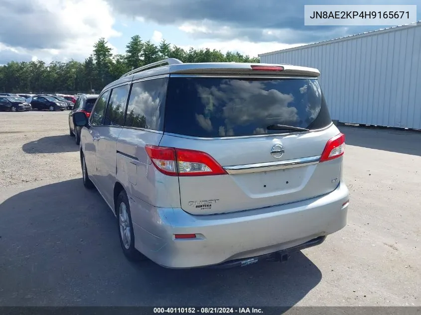 2017 Nissan Quest Sv VIN: JN8AE2KP4H9165671 Lot: 40110152