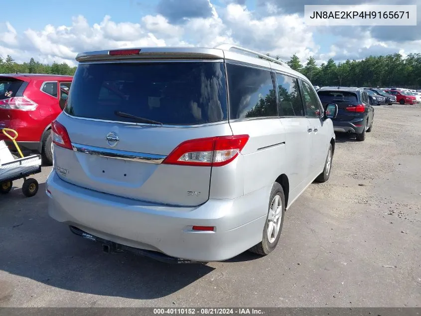 2017 Nissan Quest Sv VIN: JN8AE2KP4H9165671 Lot: 40110152