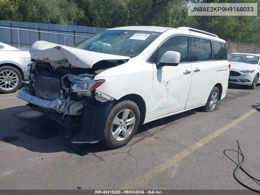 2017 Nissan Quest Sv VIN: JN8AE2KP9H9168033 Lot: 40215220