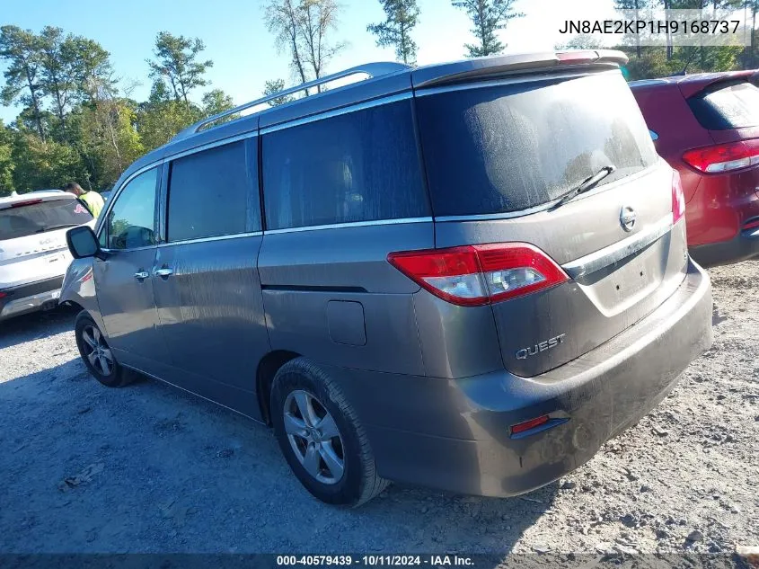 2017 Nissan Quest S/Sv/Sl/Platinum VIN: JN8AE2KP1H9168737 Lot: 40579439