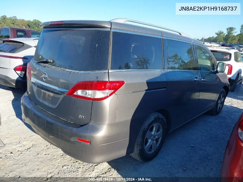 2017 Nissan Quest S/Sv/Sl/Platinum VIN: JN8AE2KP1H9168737 Lot: 40579439