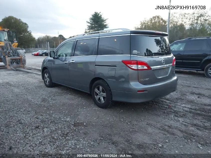 JN8AE2KPXH9169708 2017 Nissan Quest Sv