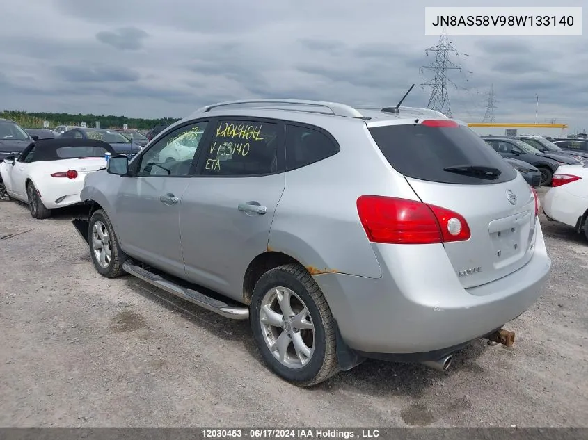 2008 Nissan Rogue Sl VIN: JN8AS58V98W133140 Lot: 12030453