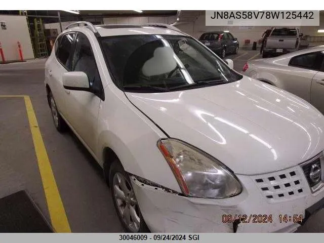 2008 Nissan Rogue S/Sl VIN: JN8AS58V78W125442 Lot: 30046009