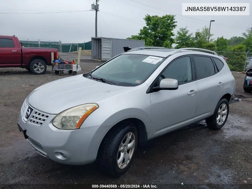 2008 Nissan Rogue Sl VIN: JN8AS58V58W143387 Lot: 39440569