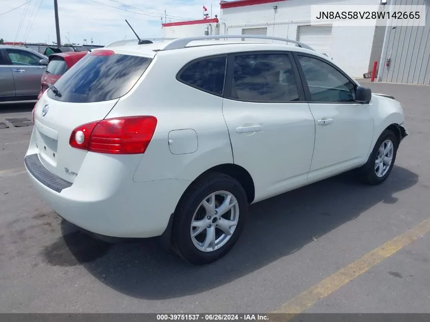 2008 Nissan Rogue Sl VIN: JN8AS58V28W142665 Lot: 39751537