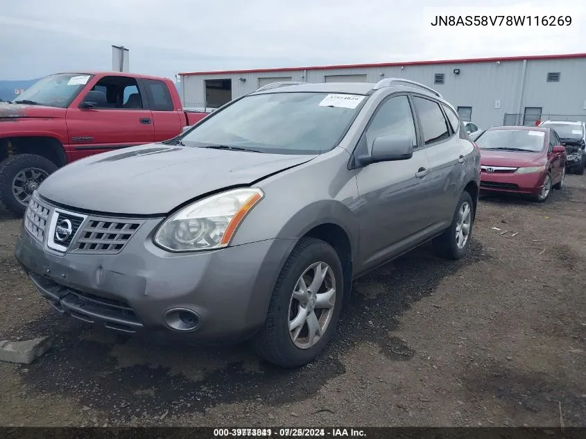 2008 Nissan Rogue Sl VIN: JN8AS58V78W116269 Lot: 39773841