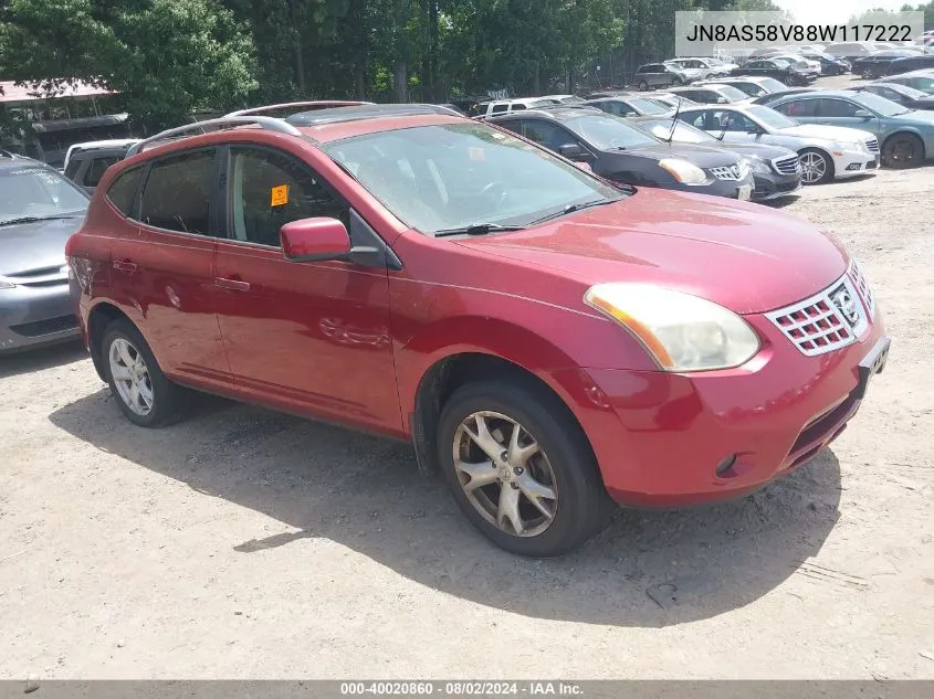 2008 Nissan Rogue Sl VIN: JN8AS58V88W117222 Lot: 40020860