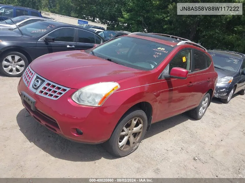 2008 Nissan Rogue Sl VIN: JN8AS58V88W117222 Lot: 40020860