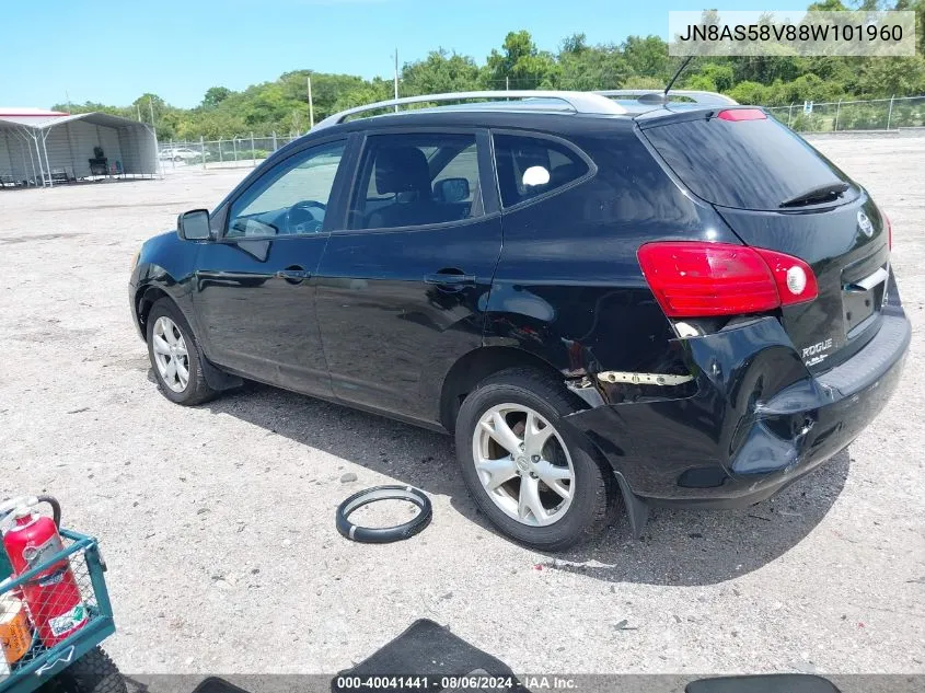 2008 Nissan Rogue Sl VIN: JN8AS58V88W101960 Lot: 40041441