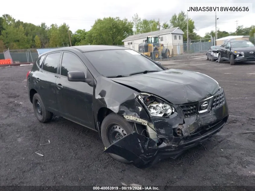 2008 Nissan Rogue S VIN: JN8AS58V18W406636 Lot: 40053919