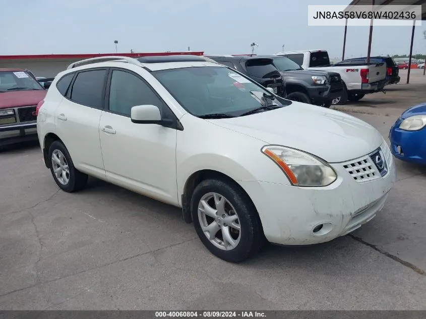 2008 Nissan Rogue Sl VIN: JN8AS58V68W402436 Lot: 40060804