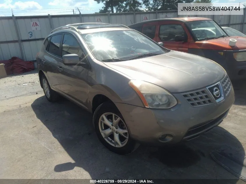 2008 Nissan Rogue Sl VIN: JN8AS58V58W404744 Lot: 40226759