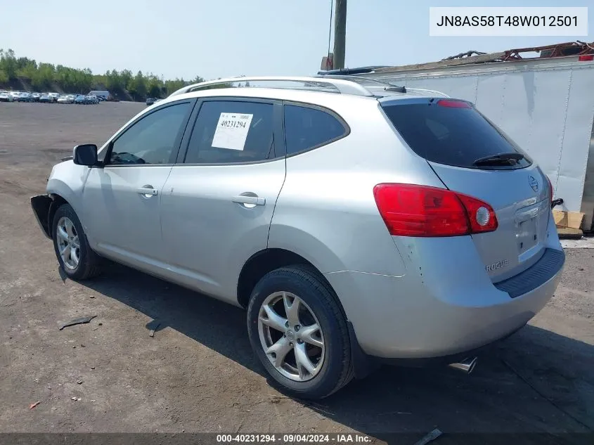 2008 Nissan Rogue Sl VIN: JN8AS58T48W012501 Lot: 40231294