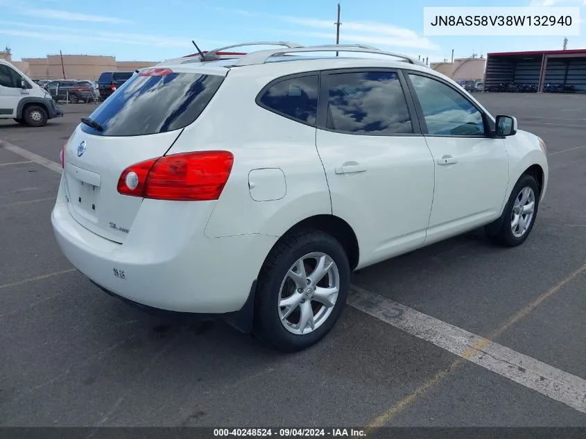 2008 Nissan Rogue Sl VIN: JN8AS58V38W132940 Lot: 40248524