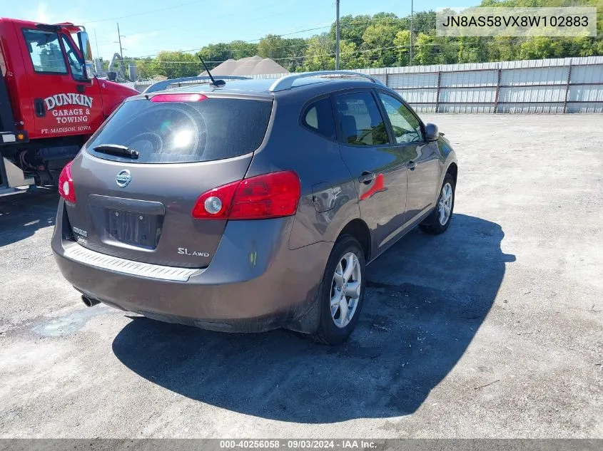 2008 Nissan Rogue Sl VIN: JN8AS58VX8W102883 Lot: 40256058