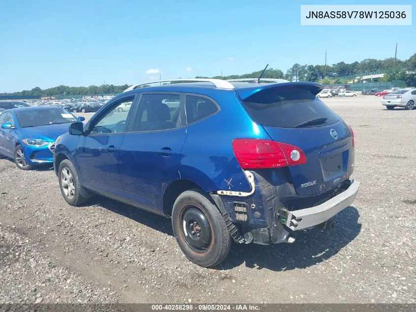 JN8AS58V78W125036 2008 Nissan Rogue S/Sl