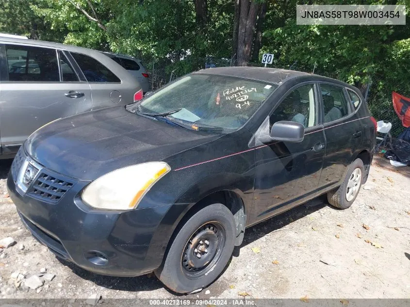 2008 Nissan Rogue S VIN: JN8AS58T98W003454 Lot: 40272169