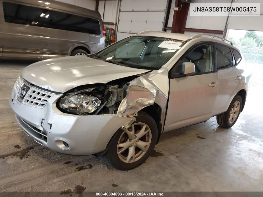 2008 Nissan Rogue Sl VIN: JN8AS58T58W005475 Lot: 40304093