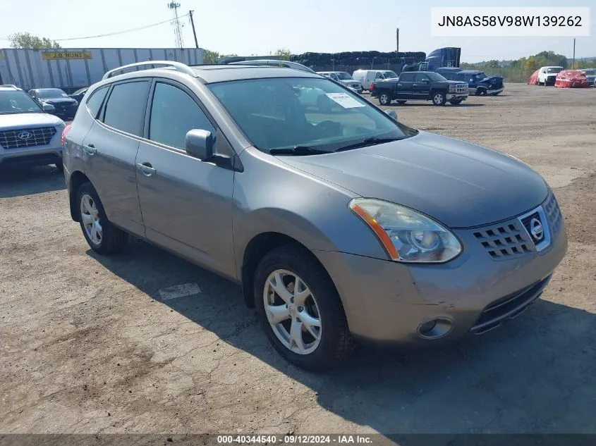 2008 Nissan Rogue Sl VIN: JN8AS58V98W139262 Lot: 40344540