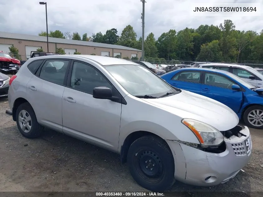 2008 Nissan Rogue S VIN: JN8AS58T58W018694 Lot: 40353460