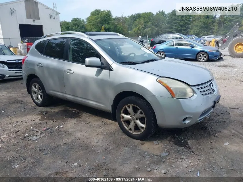 2008 Nissan Rogue Sl VIN: JN8AS58V08W406210 Lot: 40362109