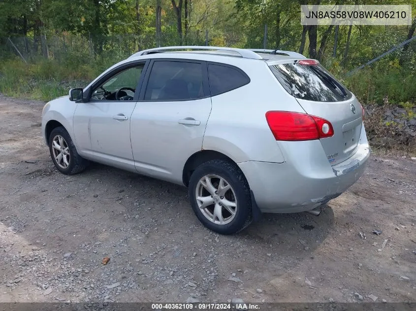 2008 Nissan Rogue Sl VIN: JN8AS58V08W406210 Lot: 40362109