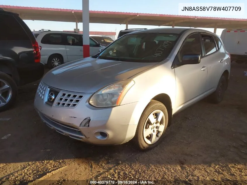 2008 Nissan Rogue S VIN: JN8AS58V78W407709 Lot: 40375770