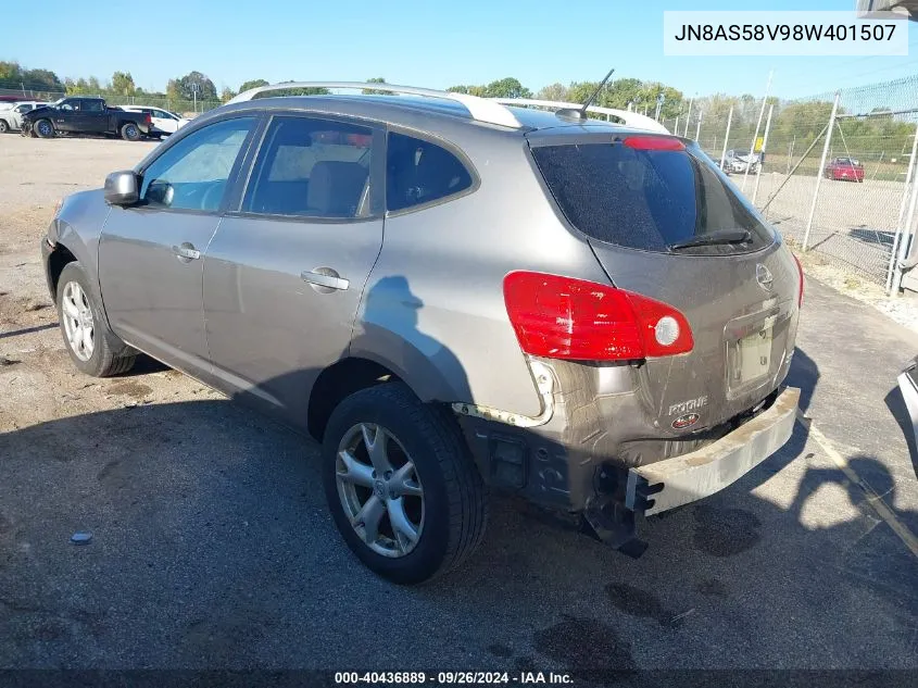 2008 Nissan Rogue S/Sl VIN: JN8AS58V98W401507 Lot: 40436889