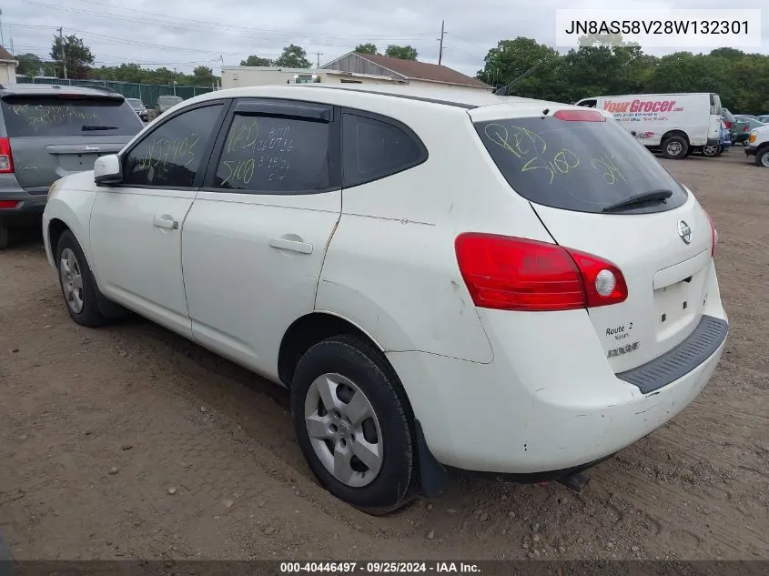 2008 Nissan Rogue S VIN: JN8AS58V28W132301 Lot: 40446497