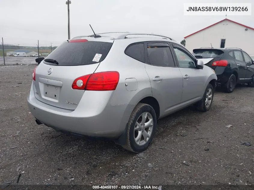 2008 Nissan Rogue Sl VIN: JN8AS58V68W139266 Lot: 40458107