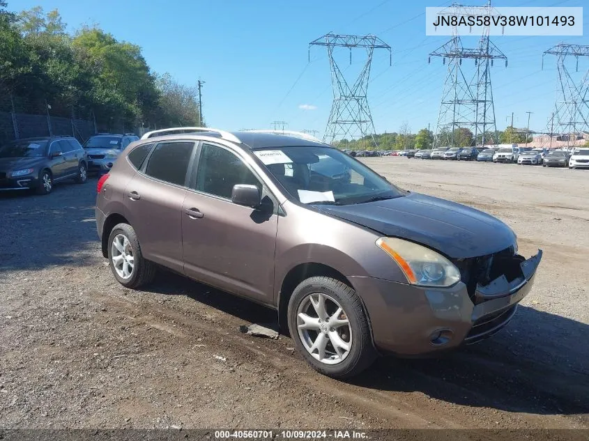 2008 Nissan Rogue Sl VIN: JN8AS58V38W101493 Lot: 40560701