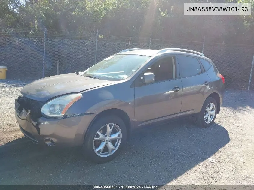 2008 Nissan Rogue Sl VIN: JN8AS58V38W101493 Lot: 40560701