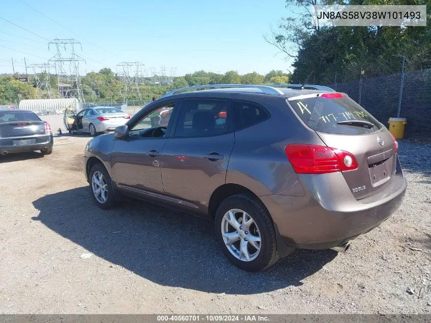 2008 Nissan Rogue Sl VIN: JN8AS58V38W101493 Lot: 40560701