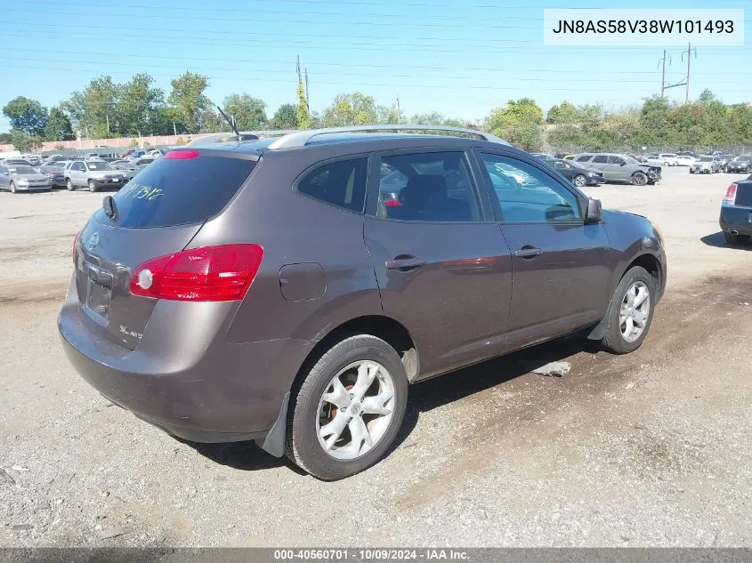 2008 Nissan Rogue Sl VIN: JN8AS58V38W101493 Lot: 40560701