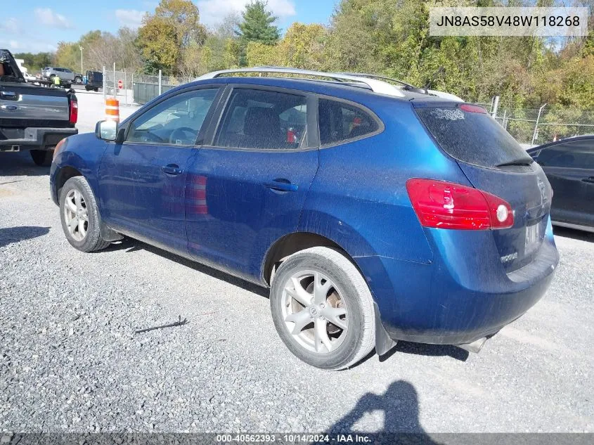 2008 Nissan Rogue Sl VIN: JN8AS58V48W118268 Lot: 40562393