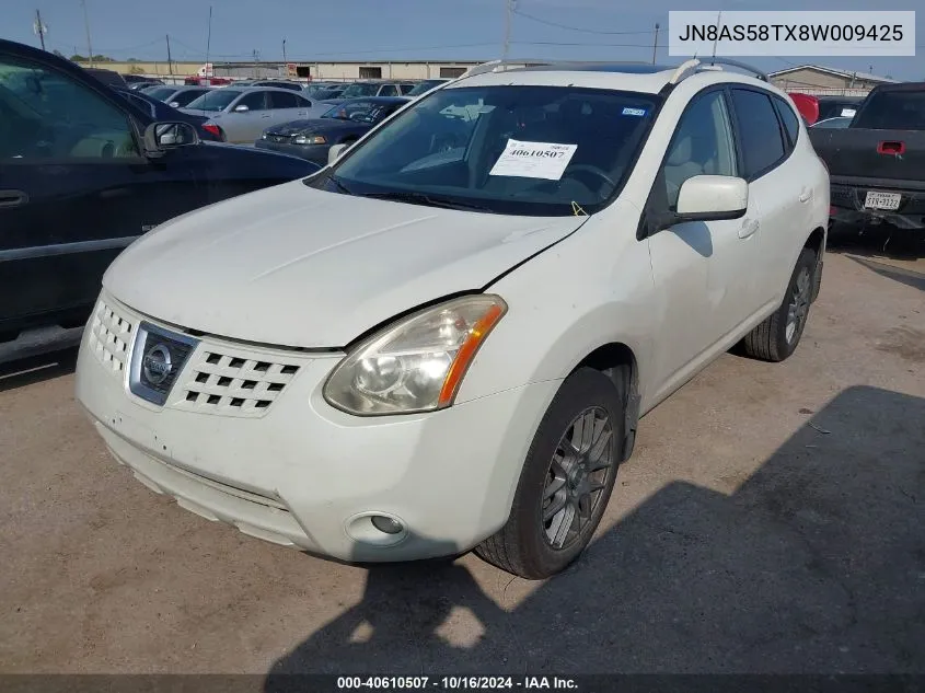 2008 Nissan Rogue Sl VIN: JN8AS58TX8W009425 Lot: 40610507