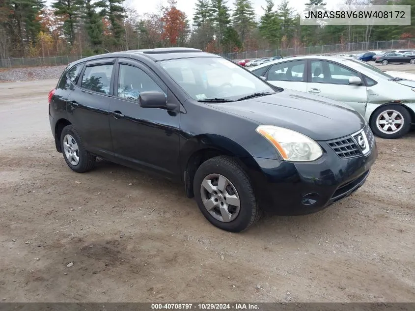 2008 Nissan Rogue S VIN: JN8AS58V68W408172 Lot: 40708797