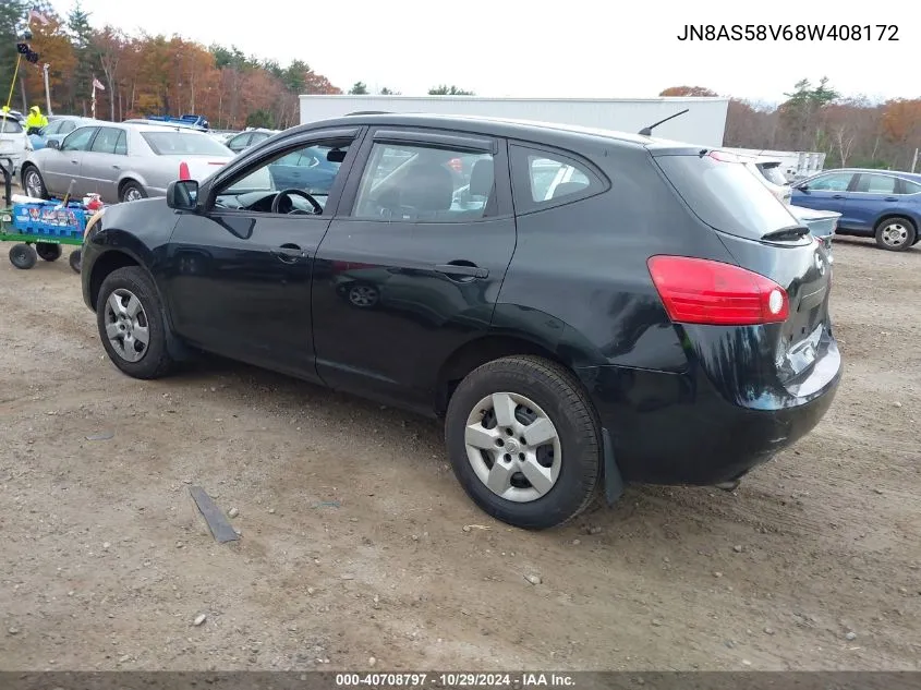 2008 Nissan Rogue S VIN: JN8AS58V68W408172 Lot: 40708797