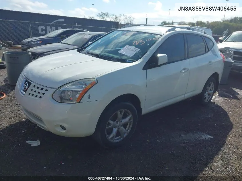 2008 Nissan Rogue Sl VIN: JN8AS58V88W406455 Lot: 40727484