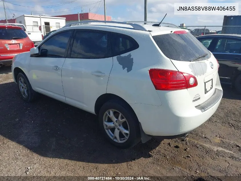 2008 Nissan Rogue Sl VIN: JN8AS58V88W406455 Lot: 40727484