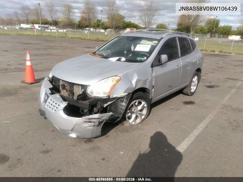 2008 Nissan Rogue Sl VIN: JN8AS58V08W106439 Lot: 40766595