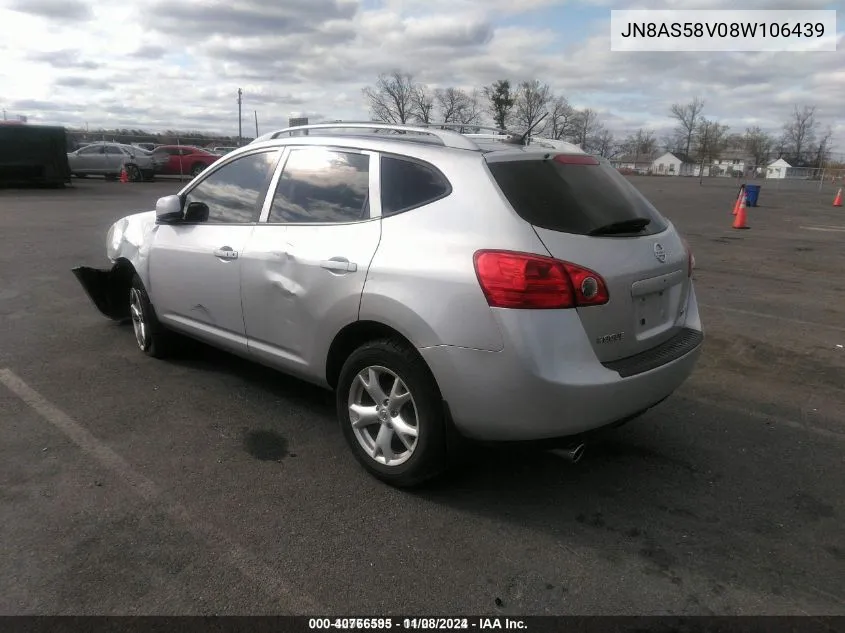 2008 Nissan Rogue Sl VIN: JN8AS58V08W106439 Lot: 40766595