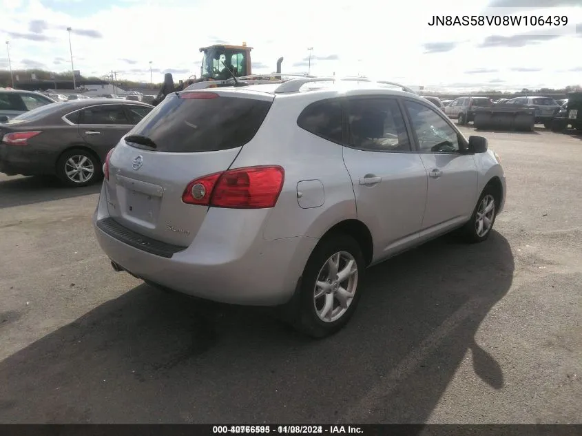 2008 Nissan Rogue Sl VIN: JN8AS58V08W106439 Lot: 40766595