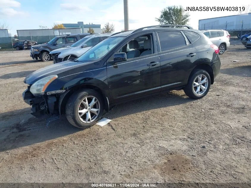 JN8AS58V58W403819 2008 Nissan Rogue Sl