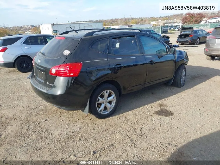 JN8AS58V58W403819 2008 Nissan Rogue Sl