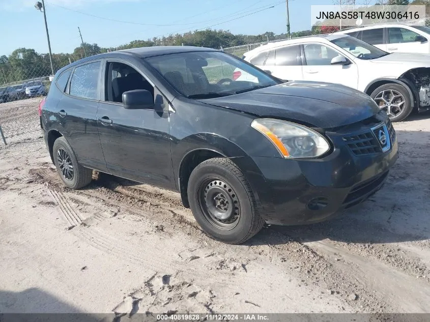 2008 Nissan Rogue S VIN: JN8AS58T48W306416 Lot: 40819828