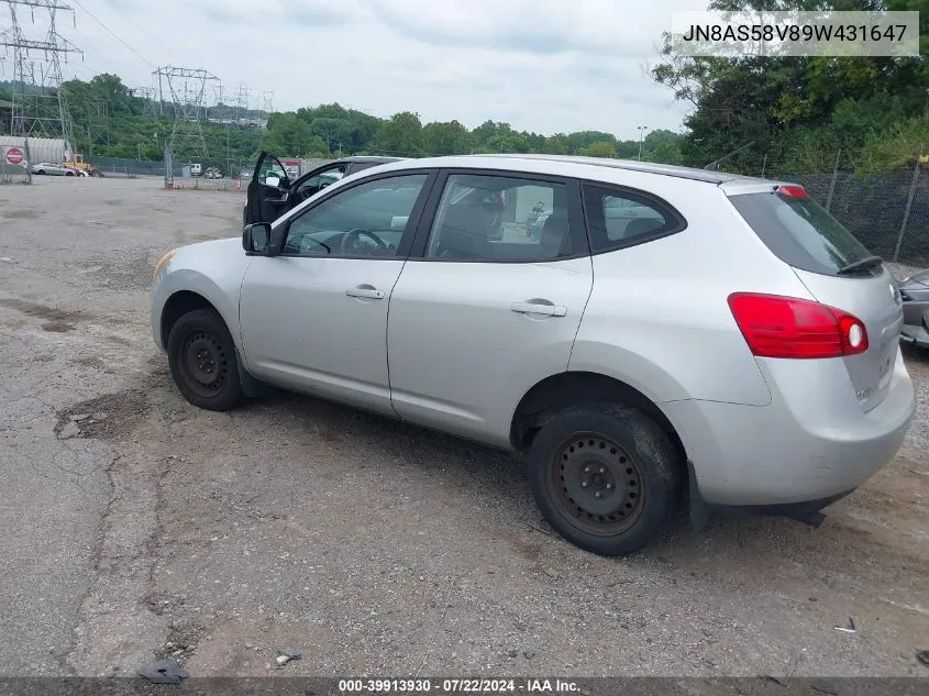 2009 Nissan Rogue S VIN: JN8AS58V89W431647 Lot: 39913930