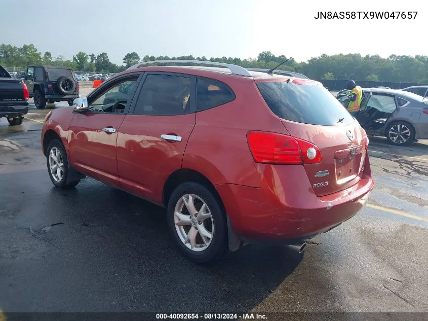 2009 Nissan Rogue Sl VIN: JN8AS58TX9W047657 Lot: 40092654