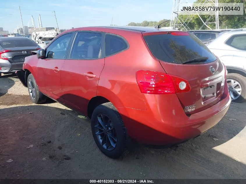 2009 Nissan Rogue S/Sl VIN: JN8AS58V79W190440 Lot: 40152303